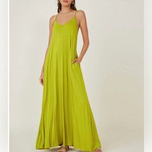 Lime Cami Dress With Pockets
